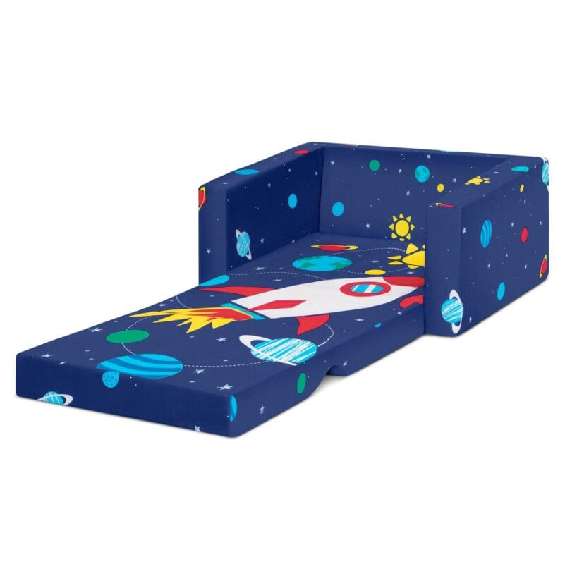 Delta Children Cozee Flip-Out Chair - 2-in-1 Convertible Chair to Lounger for Kids, Space - Image 14