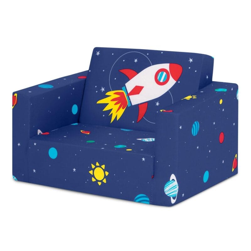 Delta Children Cozee Flip-Out Chair - 2-in-1 Convertible Chair to Lounger for Kids, Space - Image 13