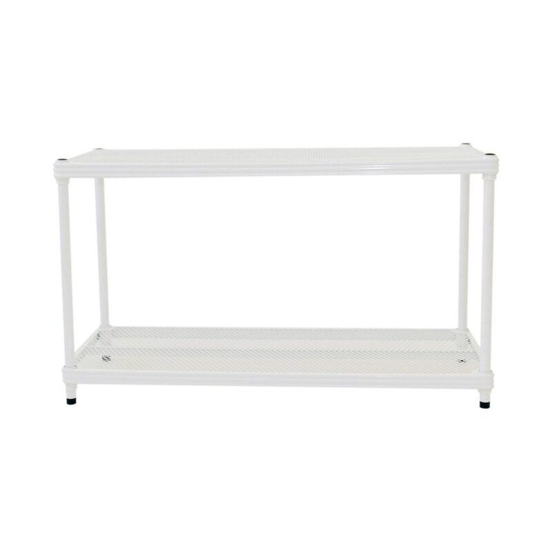 Design Ideas MeshWorks 2-Tier Metal Storage Shelving Unit Rack, White - Image 11