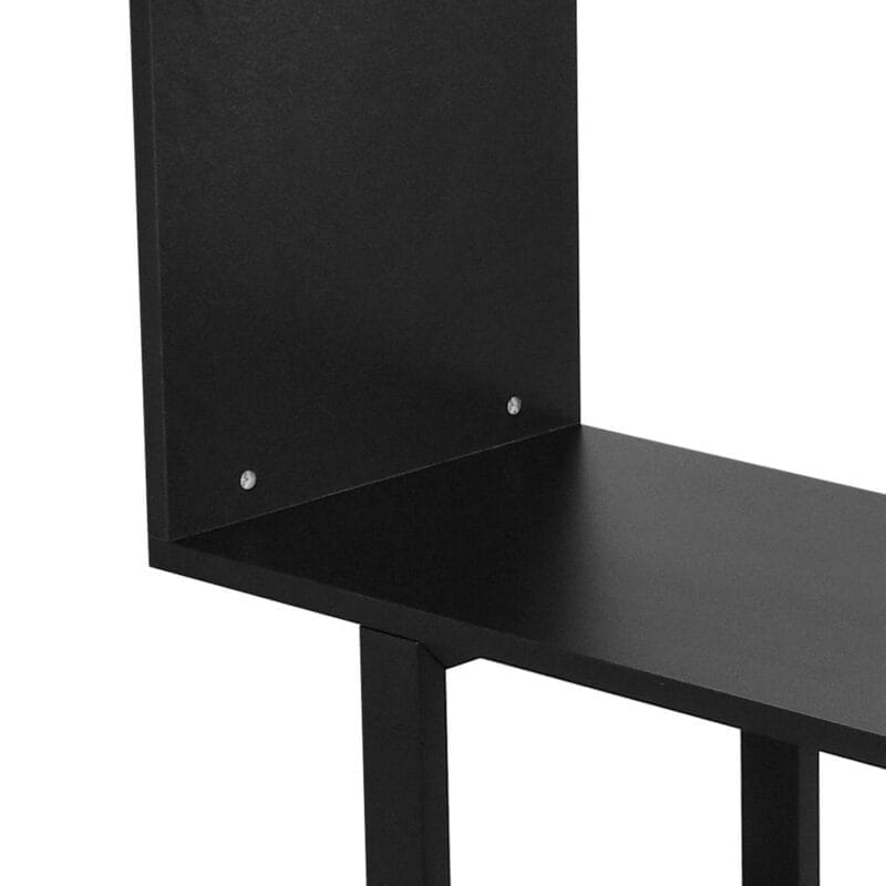 Dextrus 5-Tier S-Shaped Bookshelf, Geometric Bookcase Wooden Z-Shelf Storage Modern Open Shelving, Freestanding Display Bookshelf for Living Room Home Office, Black - Image 9