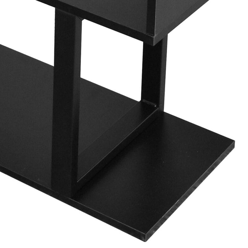 Dextrus 5-Tier S-Shaped Bookshelf, Geometric Bookcase Wooden Z-Shelf Storage Modern Open Shelving, Freestanding Display Bookshelf for Living Room Home Office, Black - Image 10