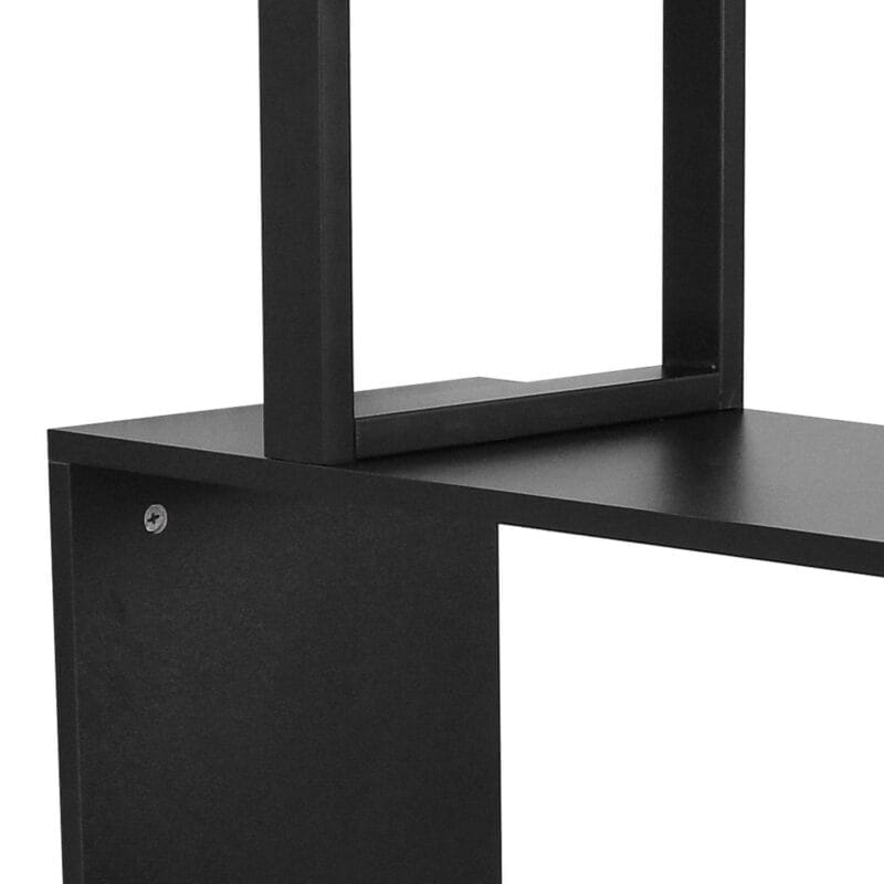 Dextrus 5-Tier S-Shaped Bookshelf, Geometric Bookcase Wooden Z-Shelf Storage Modern Open Shelving, Freestanding Display Bookshelf for Living Room Home Office, Black - Image 11