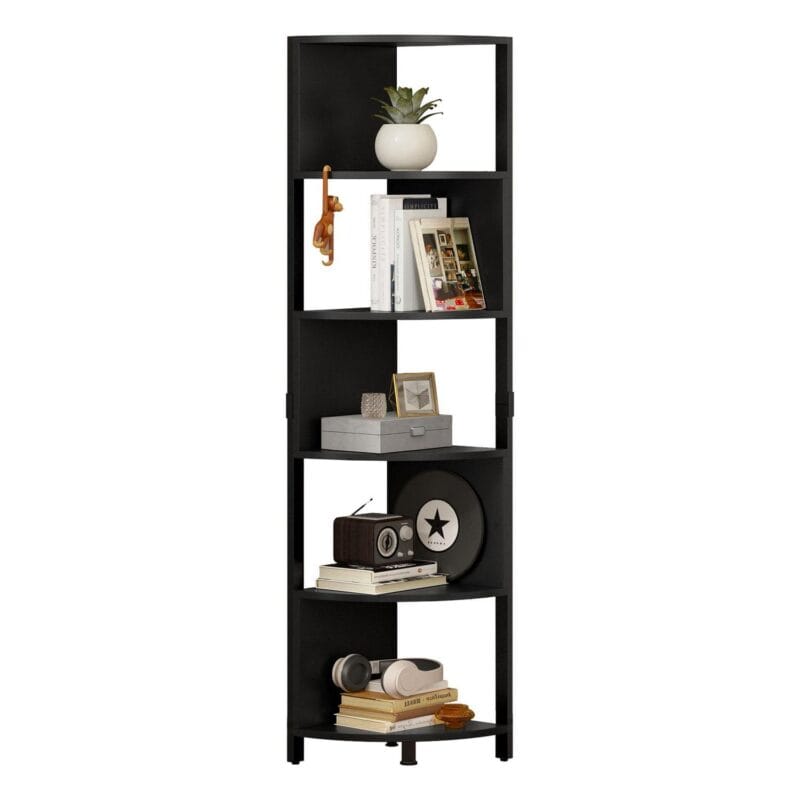 Dextrus 6-Tier Corner Shelf, 68.8  Tall Modern Free Standing Zigzag Corner Bookshelf for Living Room, Home Office,Black - Image 9