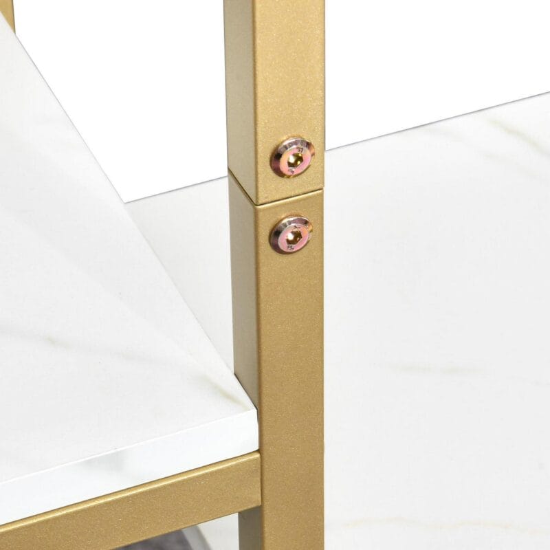Dextrus 6 Tier Gold Bookshelf, 71a Tall Modern Free Standing Bookshelf with 12 Shelf Bookcase, Faux Marble Open Display Storage Book Shelves for Living Room Bedroom Office Home - Image 9