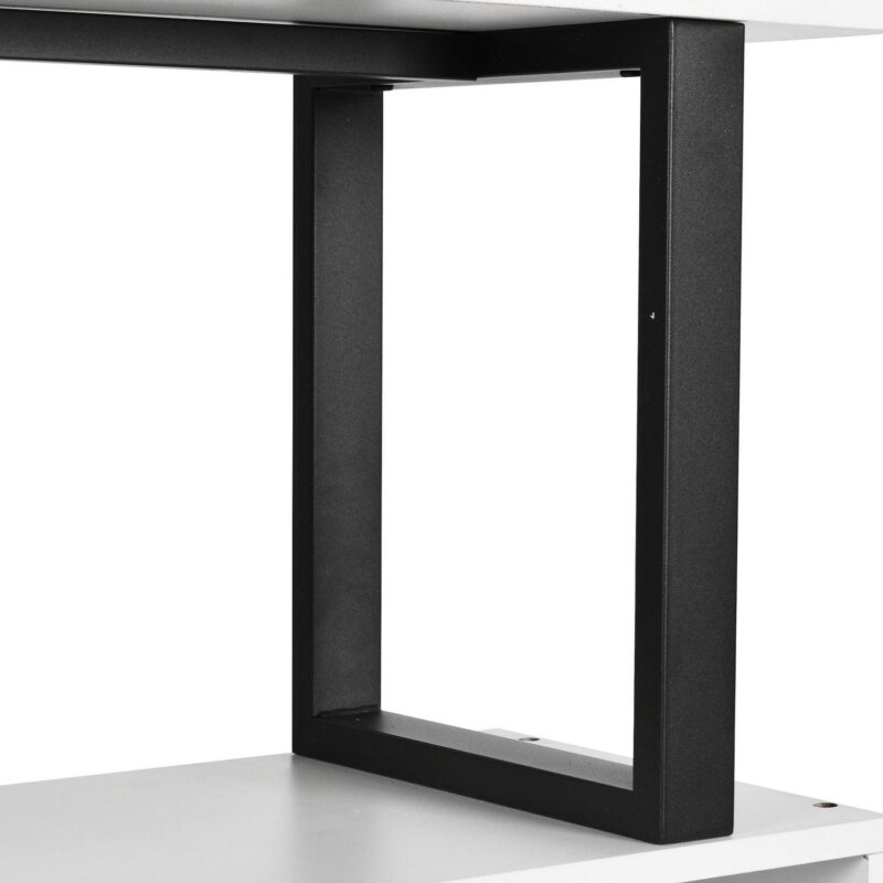 Dextrus 6-Tier S-Shaped Bookshelf , Geometric Tall Bookcase Wooden, Open Display Storage Rack Shelves Freestanding Z-Shelf Open Shelf for Living Room Home Office, White - Image 7