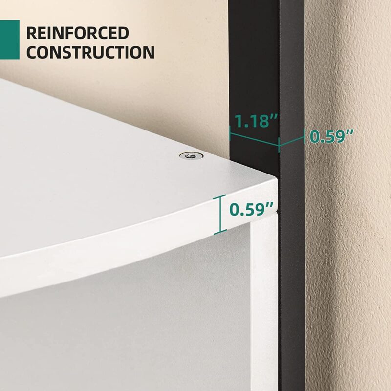 Dextrus 6-Tiers Corner Shelf 68.8  Tall Corner Storage Stand Unit , Corner Bookshelf Modern Free Standing Bookcase for Living Room, Home Office, White - Image 3