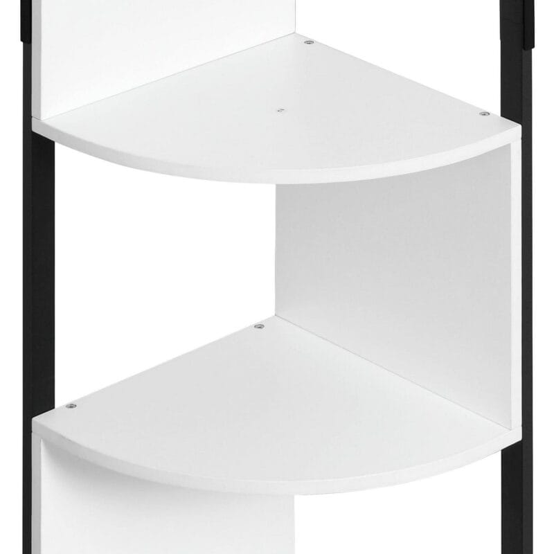 Dextrus 6-Tiers Corner Shelf, Narrow Open Shelf, Modern Corner Bookshelf and Bookcase, Corner Storage Rack Plant Stand for Home Office, White - Image 6