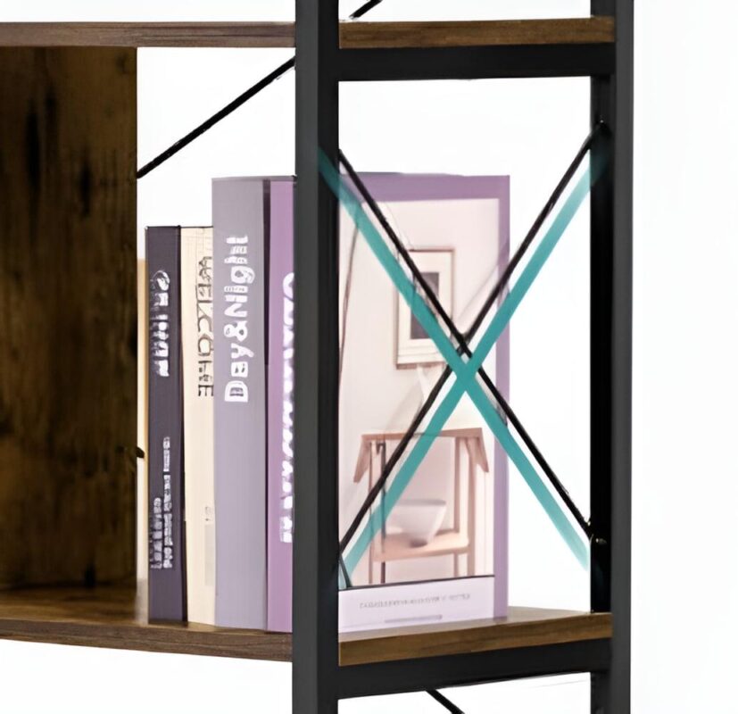 Dextrus Bookcases and Bookshelves with 7 Open Storage Shelves, Free Standing Bookshelf with Metal Frame for Living Room Bedroom Home Office, Brown - Image 9