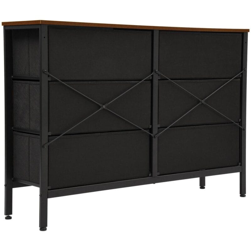 Dextrus Chest of Drawers, Heavy Duty Rattan Woven 6-Drawer Dresser, Storage Organizer Unit for Bedroom, Living Room, Hallways, Entryways, Rustic Brown - Image 6