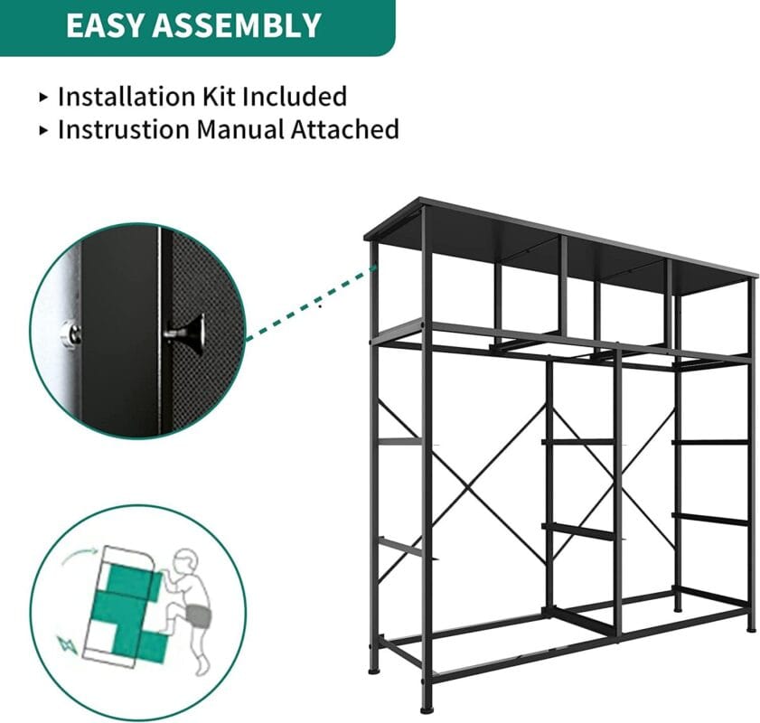 Dextrus Dresser with 9 Drawers - Organizer Unit for Living Room, Hallway, Closets and Nursery, Charcoal Black Wood Grain - Image 5