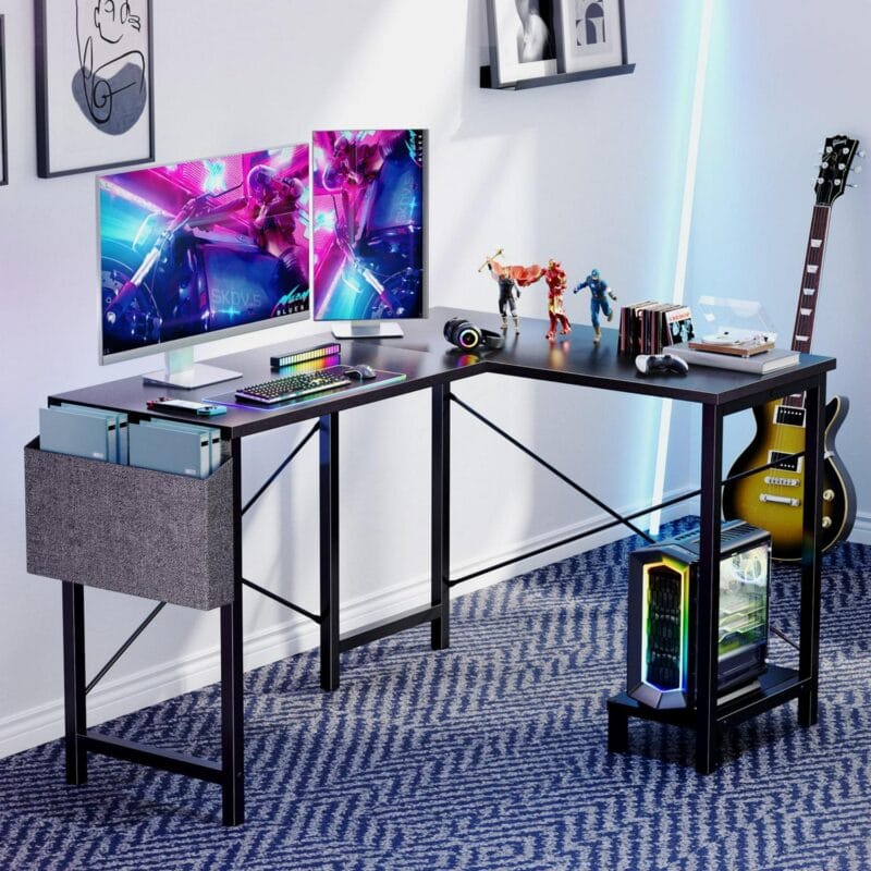 EDX L Shaped Computer Corner Desk, Gaming Table 50 inch PC Writing Study Desk for Home Office Dorm Small Space, Black - Image 3