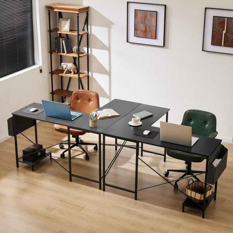 EDX L Shaped Computer Corner Desk, Gaming Table 50 inch PC Writing Study Desk for Home Office Dorm Small Space, Black - Image 5