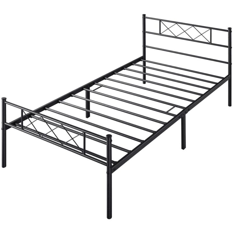 Easyfashion Journee x-Design Metal Platform Twin Bed, Black - Image 2