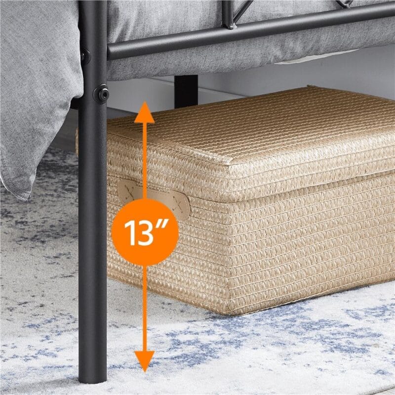 Easyfashion Journee x-Design Metal Platform Twin Bed, Black - Image 3