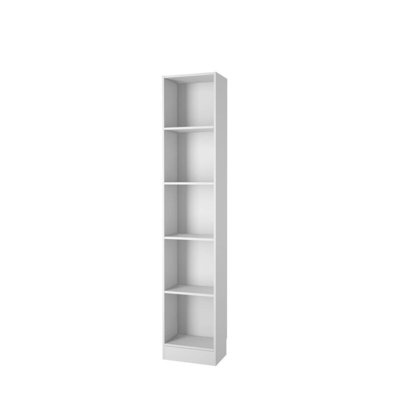 Element Collection Tall Narrow 5 Shelf Bookcase, White - Image 6