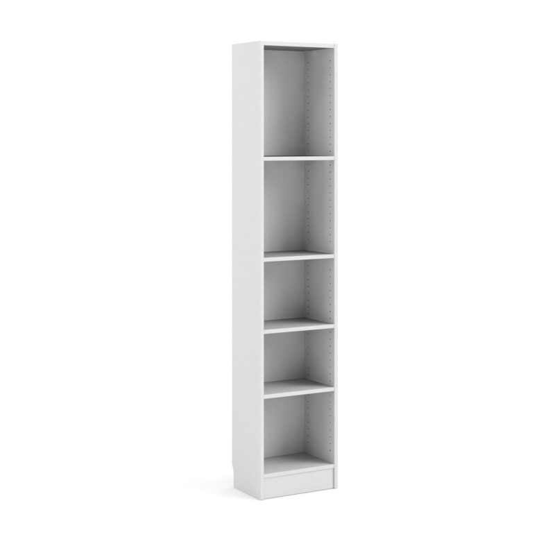 Element Collection Tall Narrow 5 Shelf Bookcase, White - Image 8