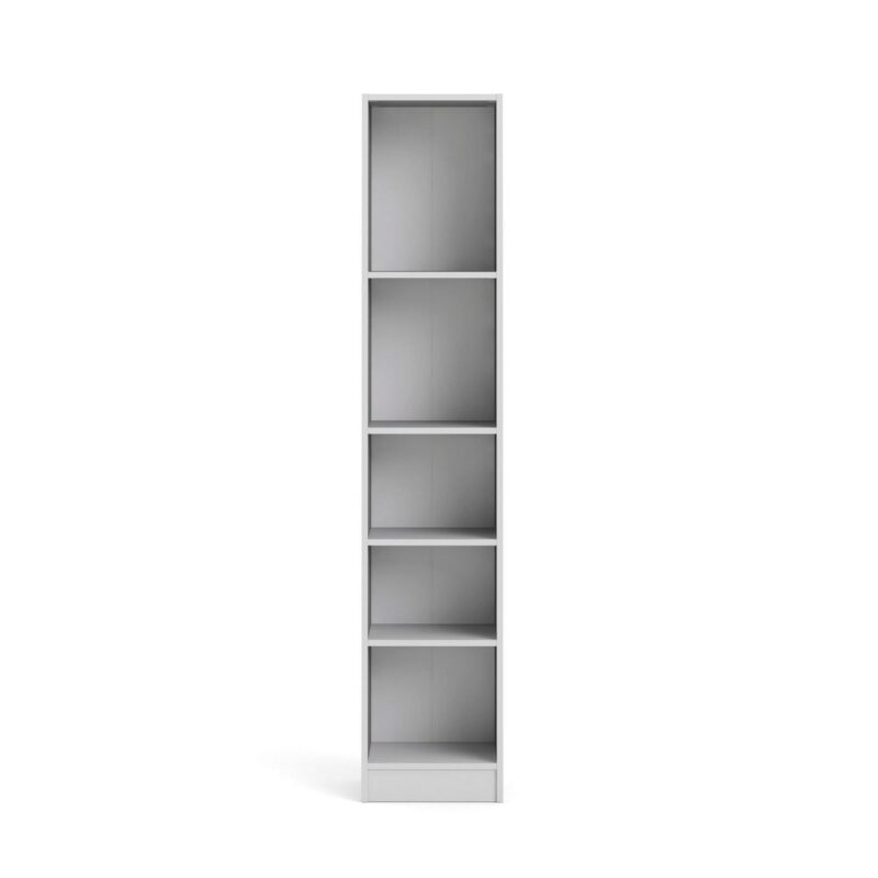 Element Collection Tall Narrow 5 Shelf Bookcase, White - Image 7