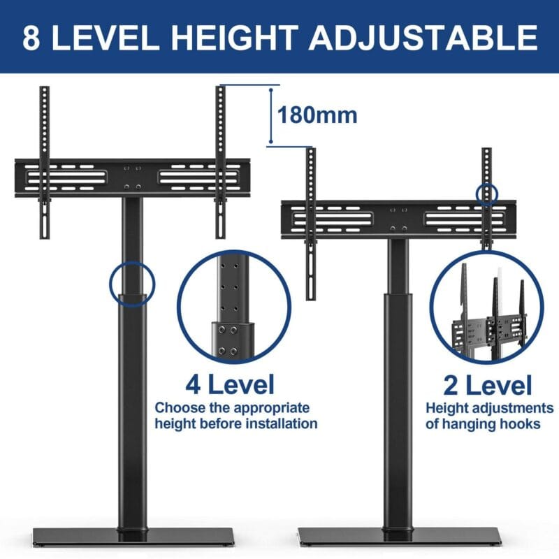 FITUEYES Universal TV Stand Base with Swivel Mount, Corner Floor TV Stand for 32 39 42 50 55 60 65 Inch TVs - Image 3