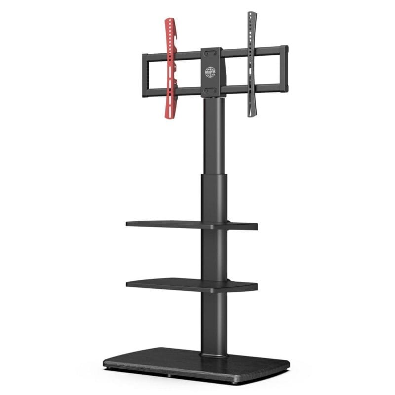 Fitueyes Swivel TV Stand with Adjustable Shelf for TVs up to 70 , Black - Image 8