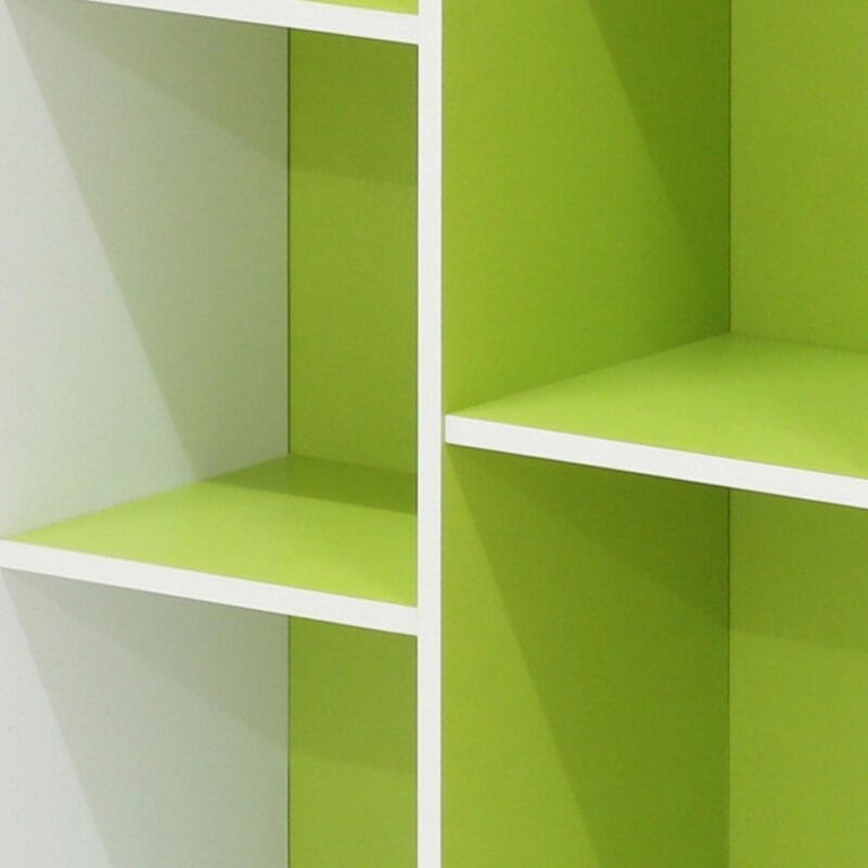 Furinno 11-Cube Reversible Open Shelf Bookcase, White/Green 11107WH/GR - Image 3