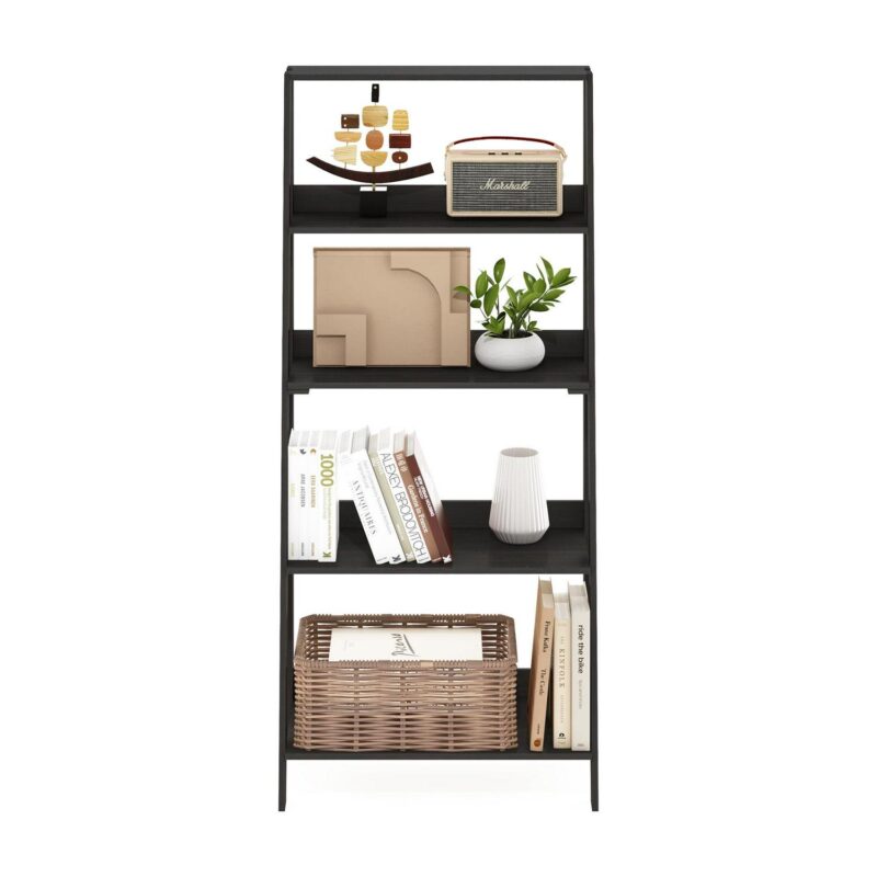 Furinno 5-Tier Ladder Bookcase Display Shelf, Espresso - Image 5