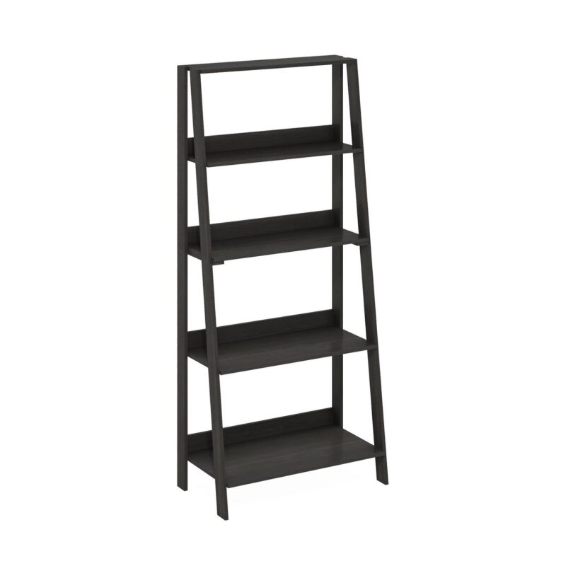 Furinno 5-Tier Ladder Bookcase Display Shelf, Espresso - Image 6