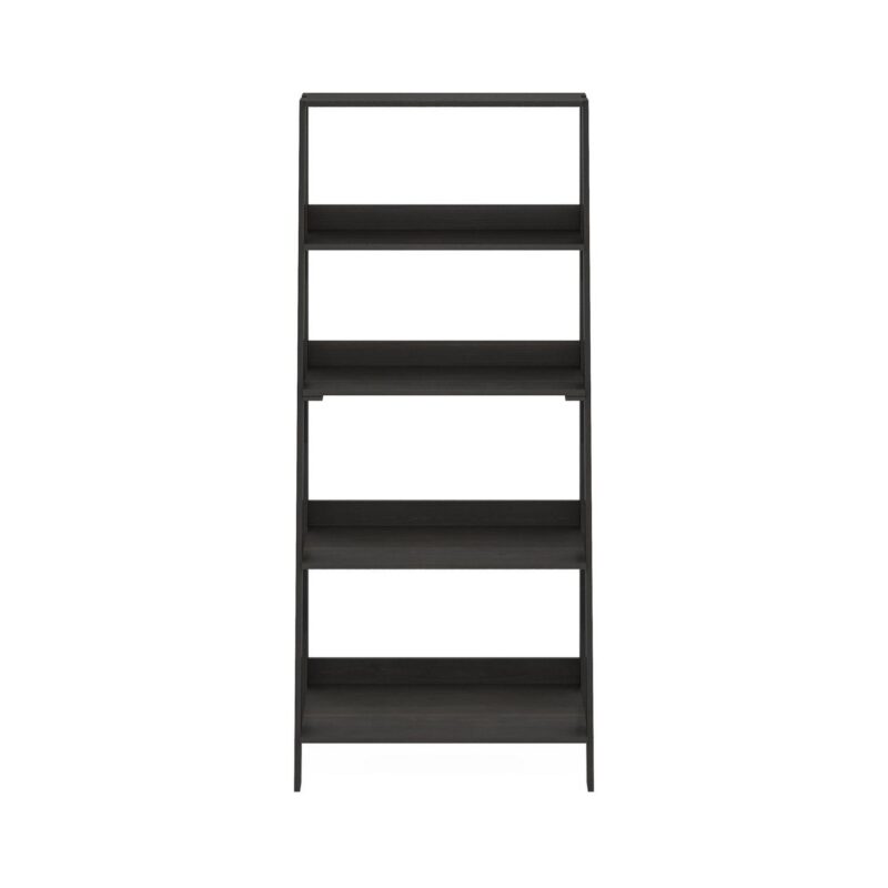 Furinno 5-Tier Ladder Bookcase Display Shelf, Espresso - Image 3