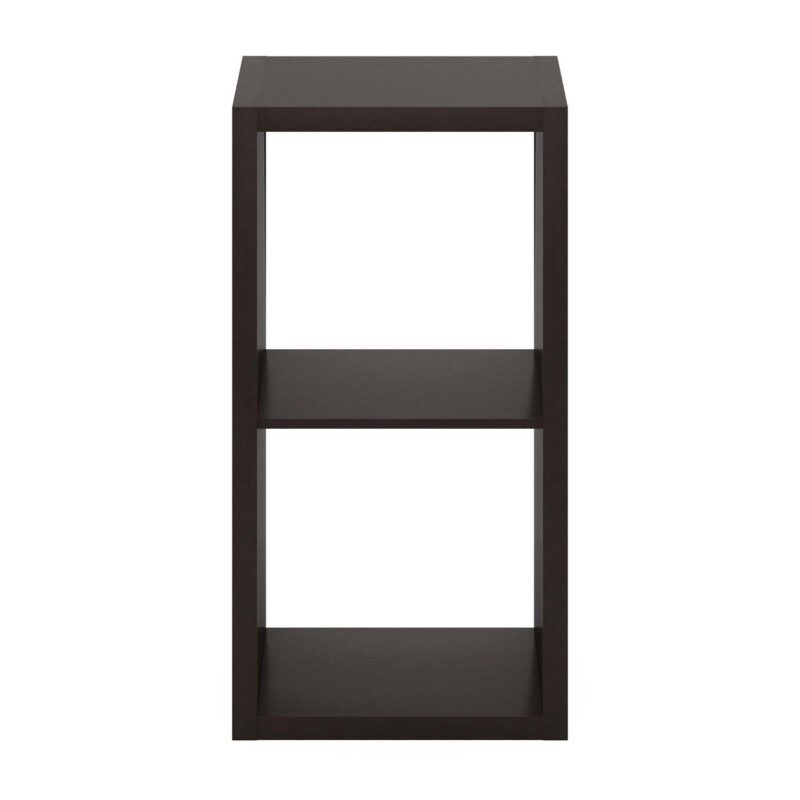 Furinno Cubicle Open Back Decorative Cube Storage Organizer, 2-Cube, Dark Oak - Image 3