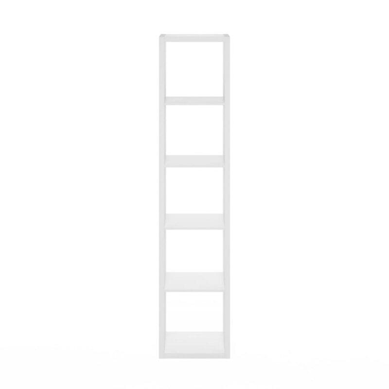 Furinno Cubicle Open Back Decorative Verticle Cube Storage Organizer, 5-Cube, White - Image 3