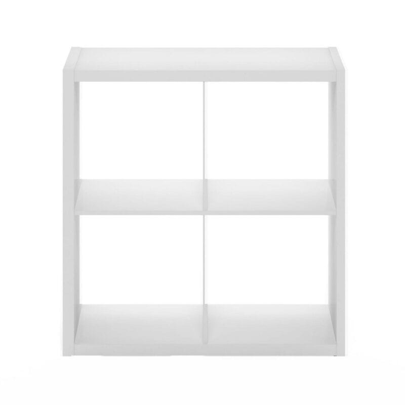 Furinno Cubicle Open Back Decorative Cube Storage Organizer, 4-Cube, White - Image 3