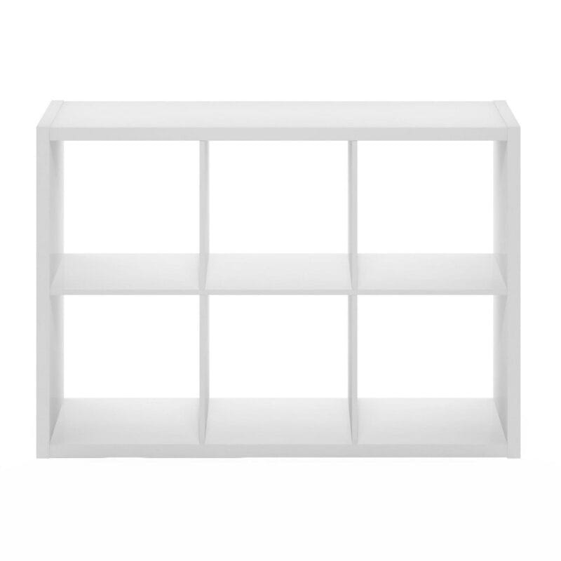 Furinno Cubicle Open Back Decorative Cube Storage Organizer, 6-Cube, White - Image 3