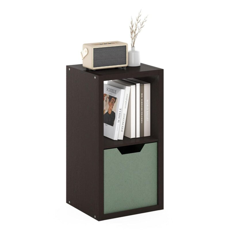 Furinno Cubicle Open Back Decorative Cube Storage Organizer, 2-Cube, Dark Oak - Image 4