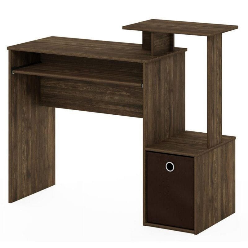 Furinno Econ Multipurpose Home Office Computer Writing Desk w/Bin, Sonoma Oak, Multiple Colors - Image 2