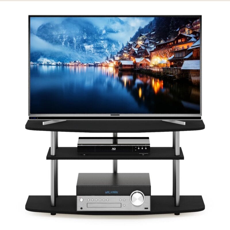 Furinno Frans Turn-N-Tube 3-Tier TV Stand for TV up to 46, White Oak - Image 5