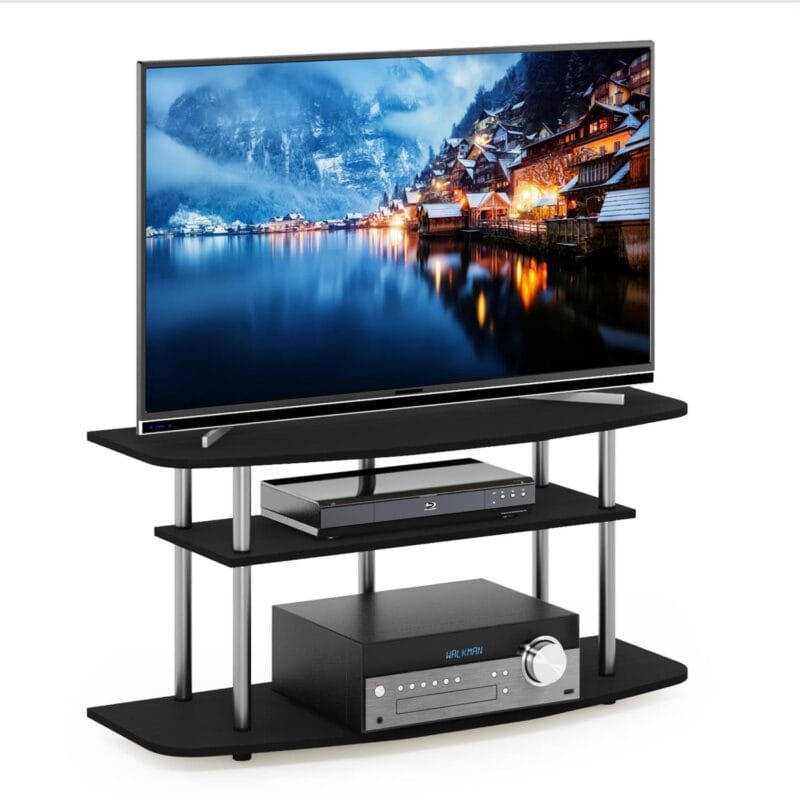 Furinno Frans Turn-N-Tube 3-Tier TV Stand for TV up to 46, White Oak - Image 4