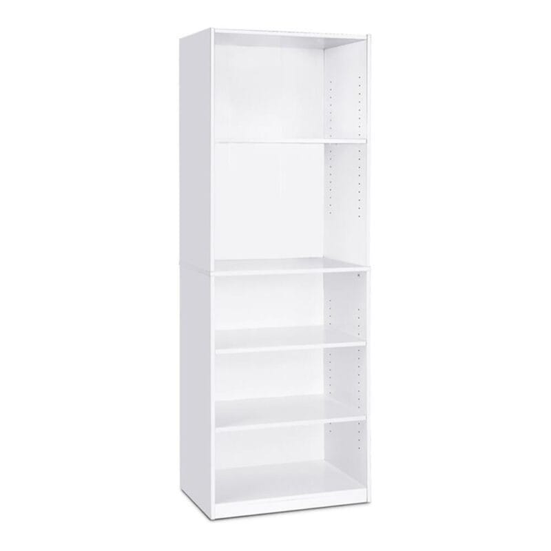 Furinno JAYA Engineered Wood Simple Home 5-Shelf Bookcase in White - Image 2