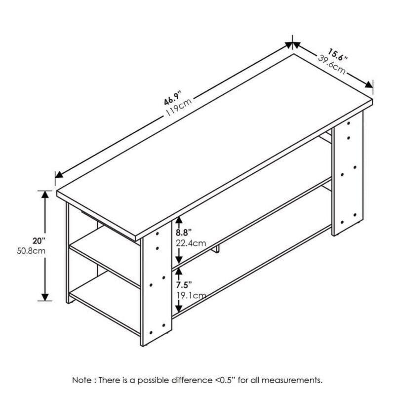 Furinno JAYA Engineered Wood TV Stand for TV up to 55  in Espresso - Image 6