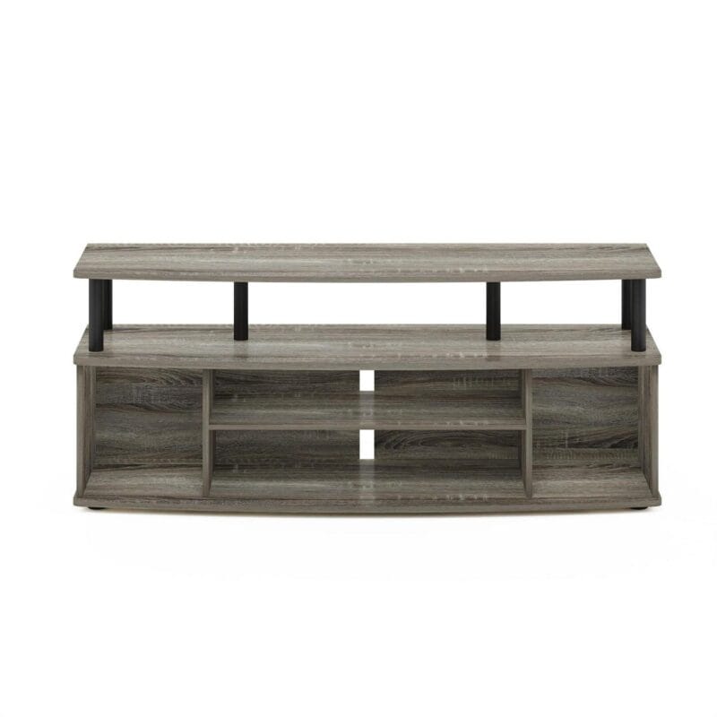 Furinno JAYA Large Entertainment Center Hold up to 55-IN TV, French Oak/Black - Image 2