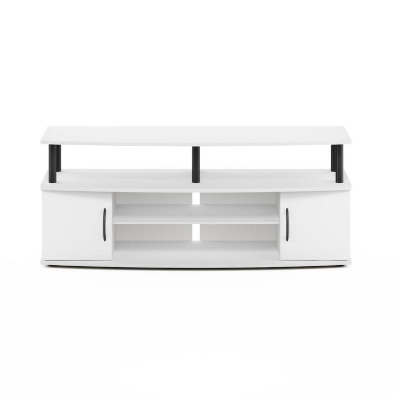 Furinno JAYA Large Entertainment Center Hold up to 55-IN TV, White/Black - Image 4