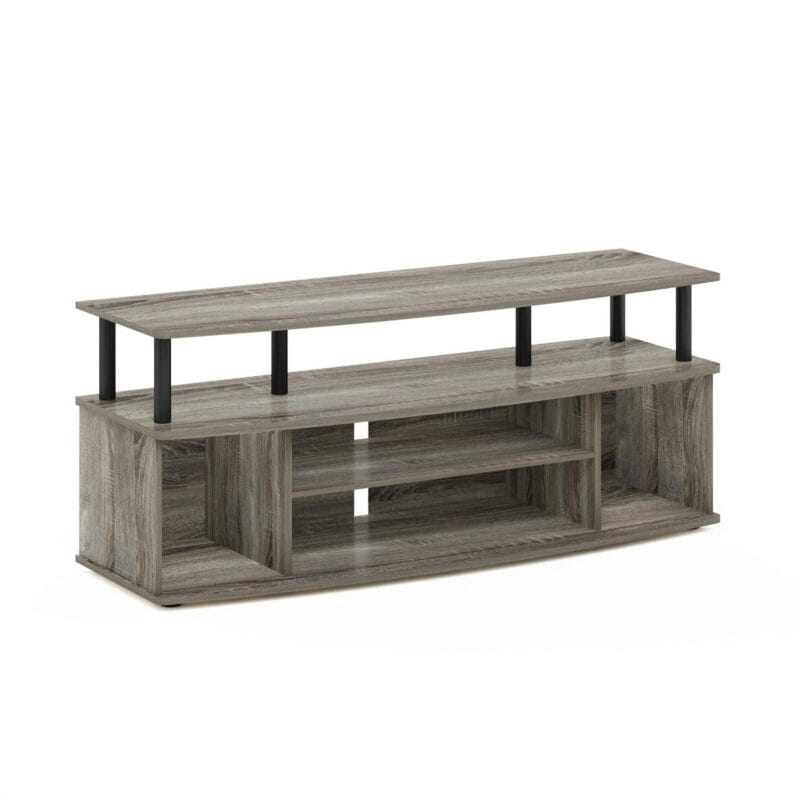 Furinno JAYA Large Entertainment Center Hold up to 55-IN TV, French Oak/Black