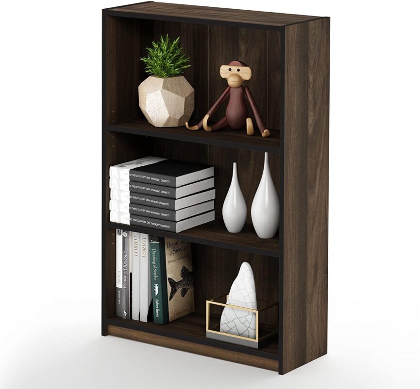 Furinno JAYA Simple Home 3-Tier Adjustable Shelf Bookcase, Columbia Walnut - Image 6