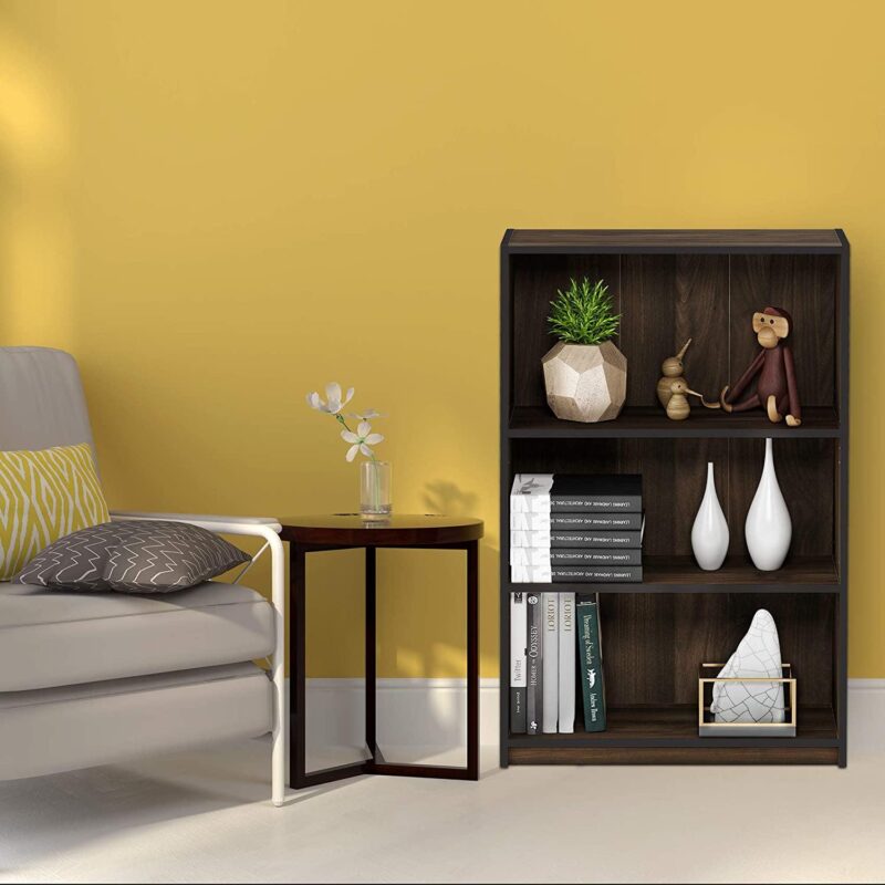 Furinno JAYA Simple Home 3-Tier Adjustable Shelf Bookcase, Columbia Walnut - Image 5