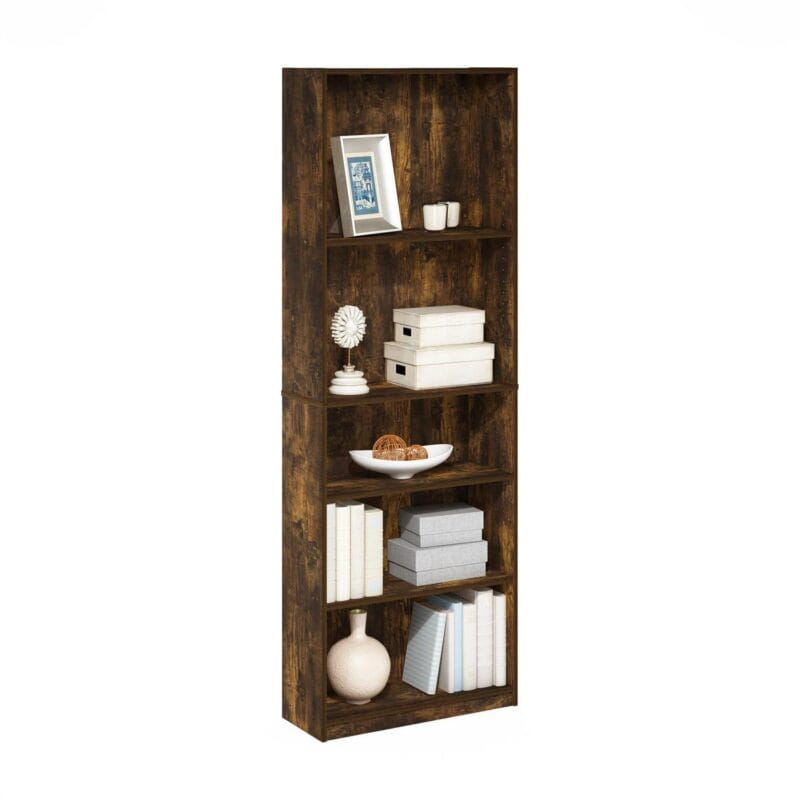 Furinno JAYA Simply Home 5-Shelf Bookcase, Amber Pine - Image 4
