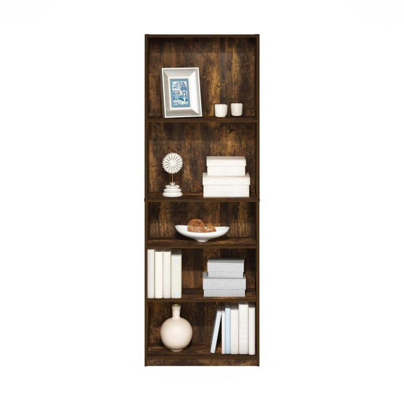 Furinno JAYA Simply Home 5-Shelf Bookcase, Amber Pine