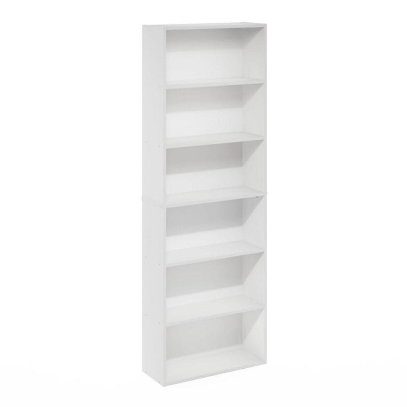 Furinno JAYA Simply Home Free Standing 6-Tier Open Storage Bookcase, White