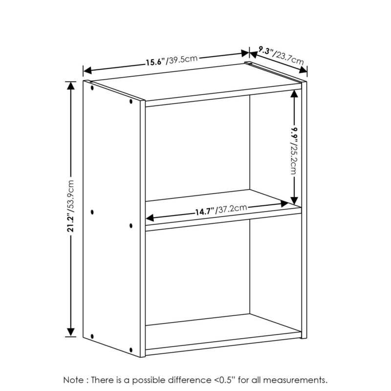Furinno Luder 2-Tier Open Shelf Bookcase, Light Blue/White - Image 6