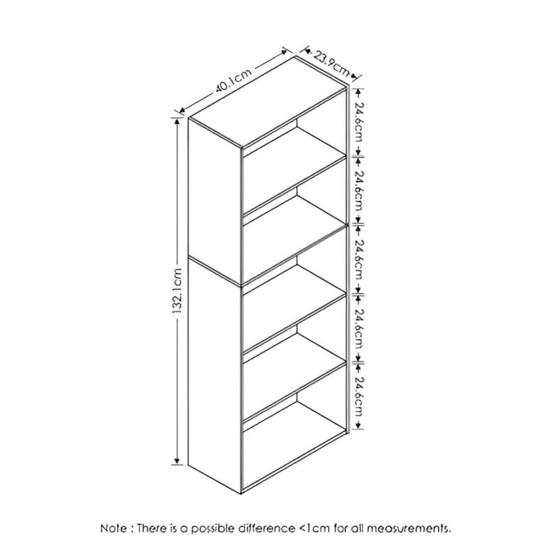 Furinno Luder 5-Tier Reversible Open Shelf Bookcase, Green - Image 2