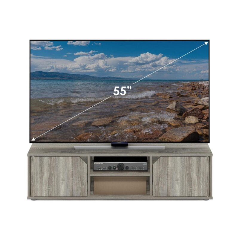 Furinno Montale TV Stand for TV up to 55 Inch, French Oak - Image 6