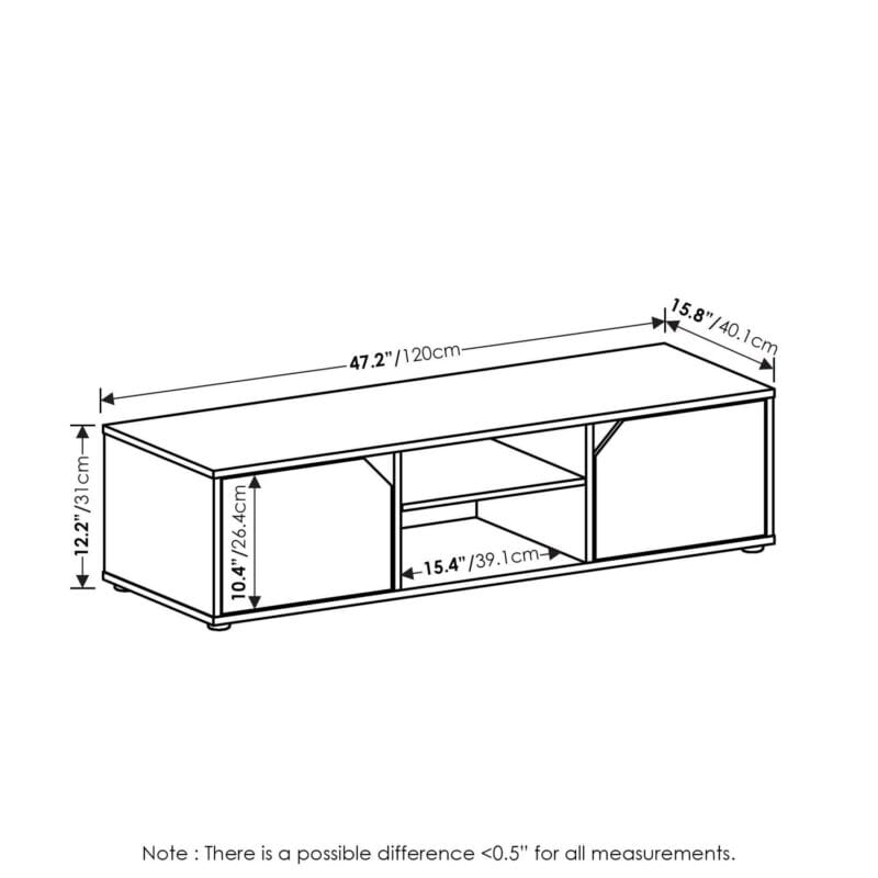 Furinno Montale TV Stand for TV up to 55 Inch, French Oak - Image 7