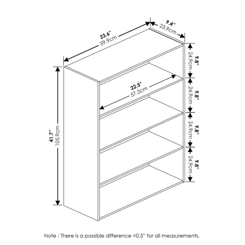 Furinno Pasir 4-Tier Open Shelf, White - Image 5